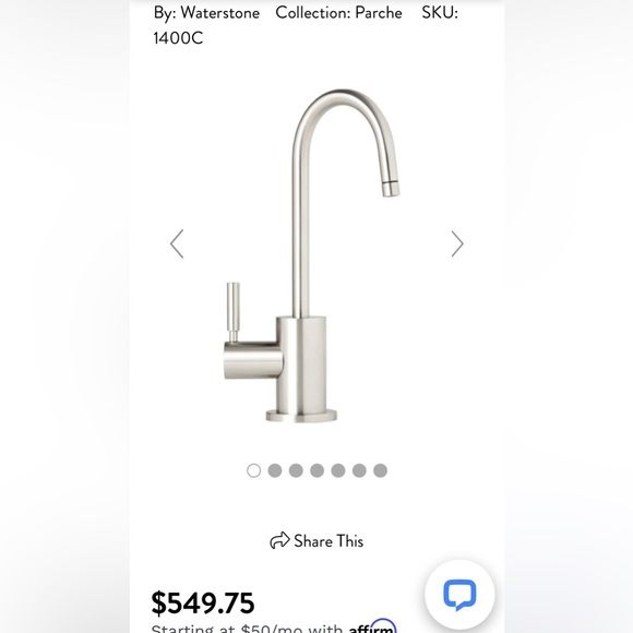 Waterstone 1400C-SN beautiful Silver cold water filtration faucet. - Picture 2 of 4